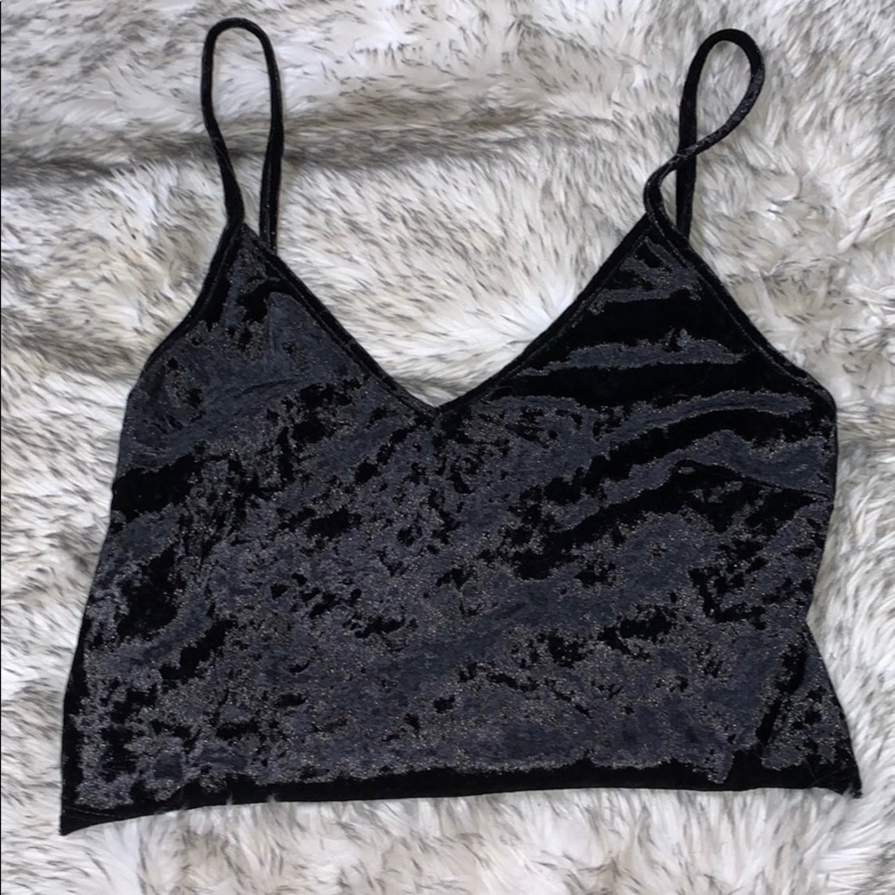 Crushed Velvet Cropped Tank Top